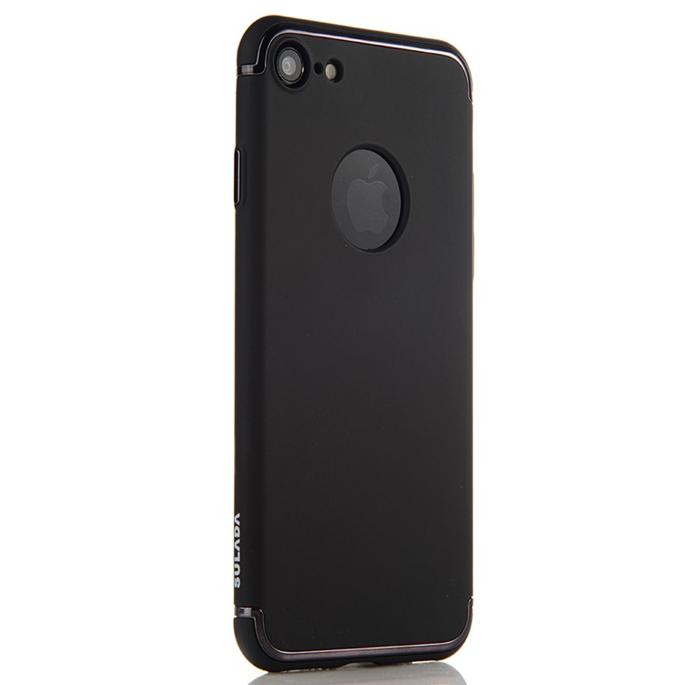 SULADA Electroplating Mate Skin TPU Cell Phone Case for iPhone 7 4.7 inch - Black-1