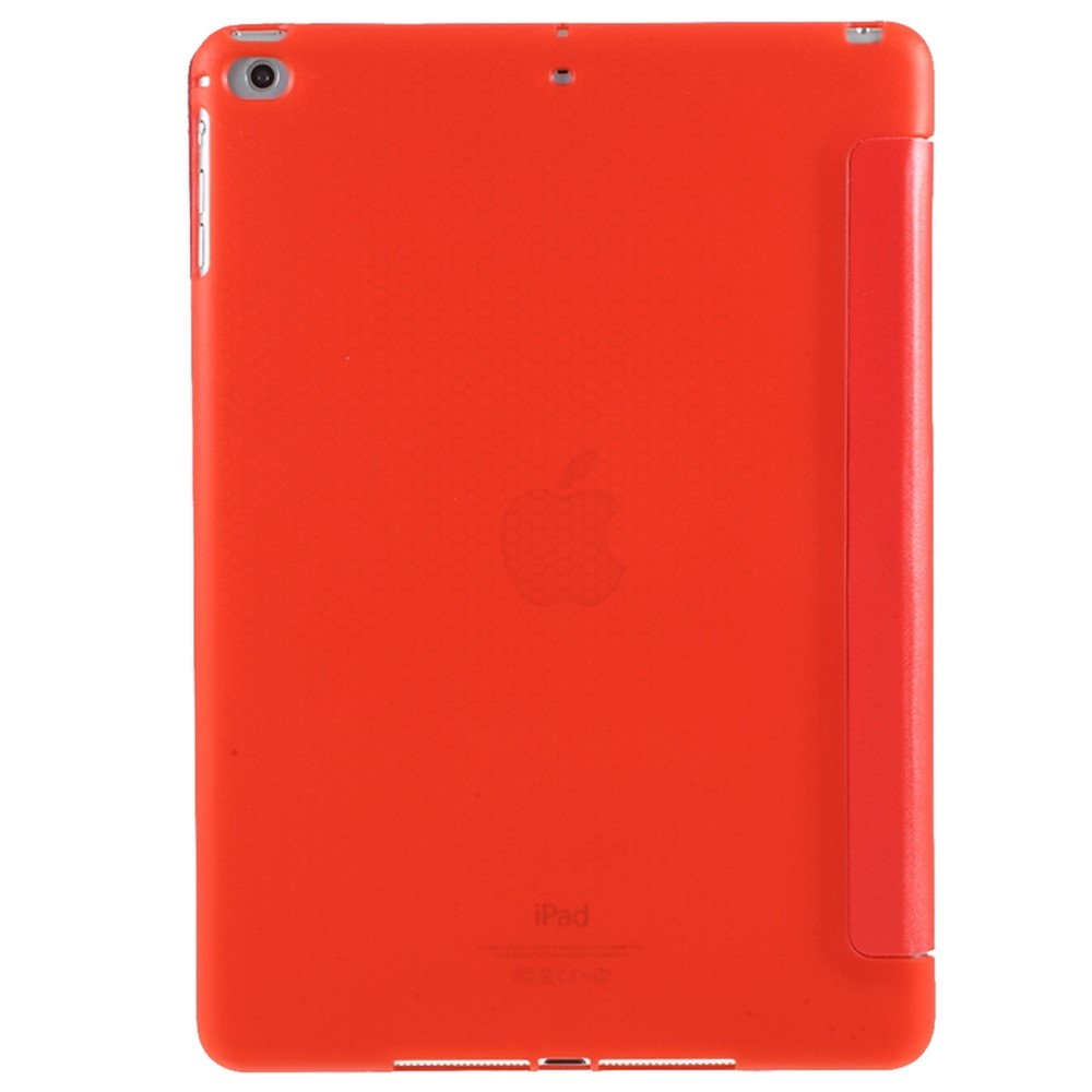 Kratzfestes Pu-leder + Weiches Silikon-rückenschale Tri-fold Stand Cover Für Ipad 9,7 Zoll (2018)/(2017) - Rot-3