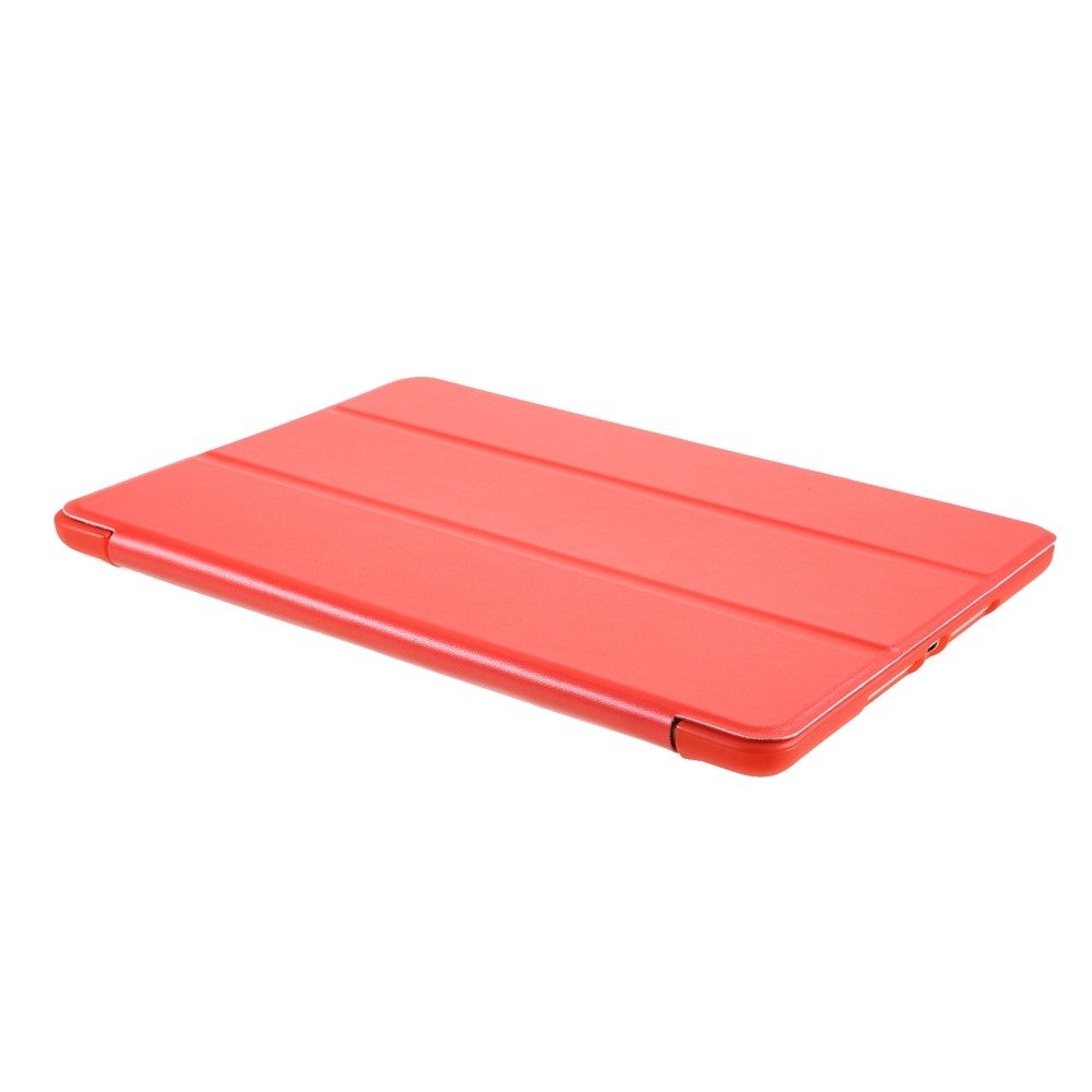 For iPad 9.7-inch (2017) Tri-fold Stand Leather Tablet Cover - Red-4