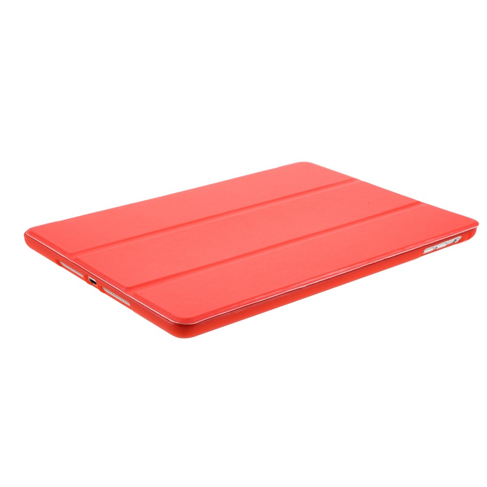 Kratzfestes Pu-leder + Weiches Silikon-rückenschale Tri-fold Stand Cover Für Ipad 9,7 Zoll (2018)/(2017) - Rot-5