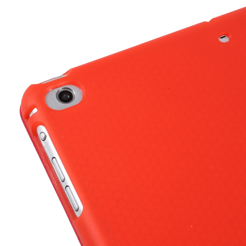 For iPad 9.7-inch (2017) Tri-fold Stand Leather Tablet Cover - Red-7