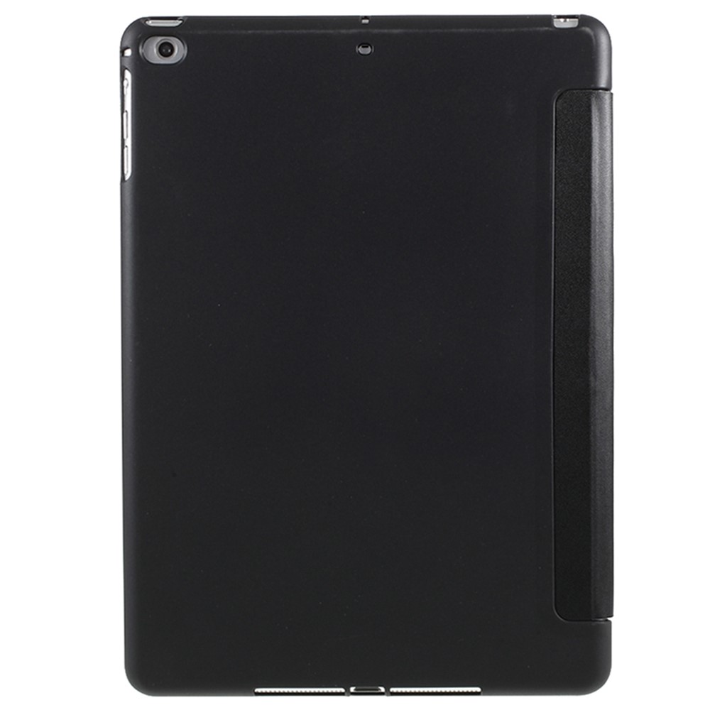 Leather PU Resistente a Los Arañazos + Strish Silicone Back Shell Tri-plief Stand Cover Para Ipad 9.7 Pulgadas (2018)/(2017) - Negro