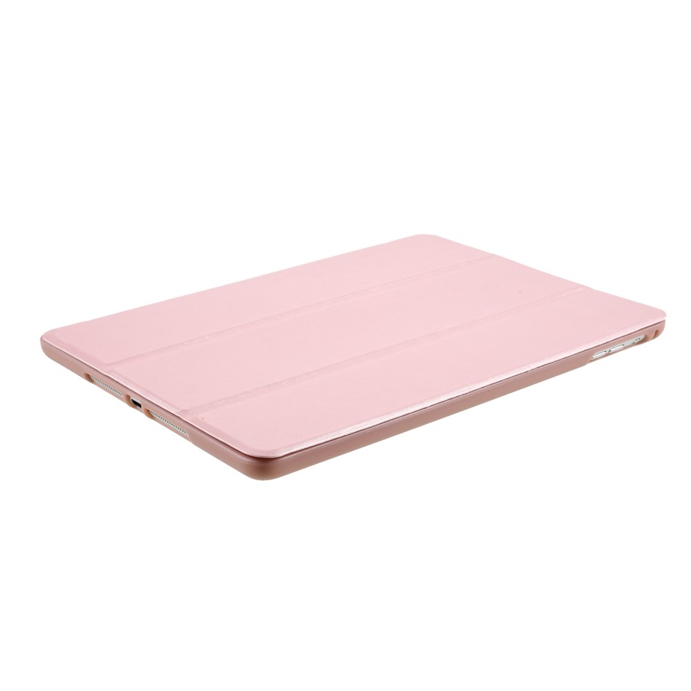 Scratch-Resistant PU Leather + Soft Silicone Back Shell Tri-fold Stand Cover for iPad 9.7-inch (2018)/(2017) - Rose Gold-4