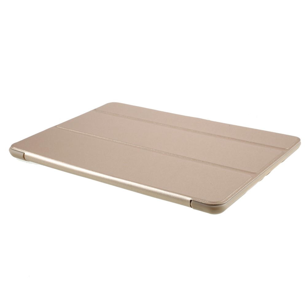 For iPad 9.7 (2018) / 9.7 (2017) Tri-fold Stand Leather Cover case Accessory - Gold-5