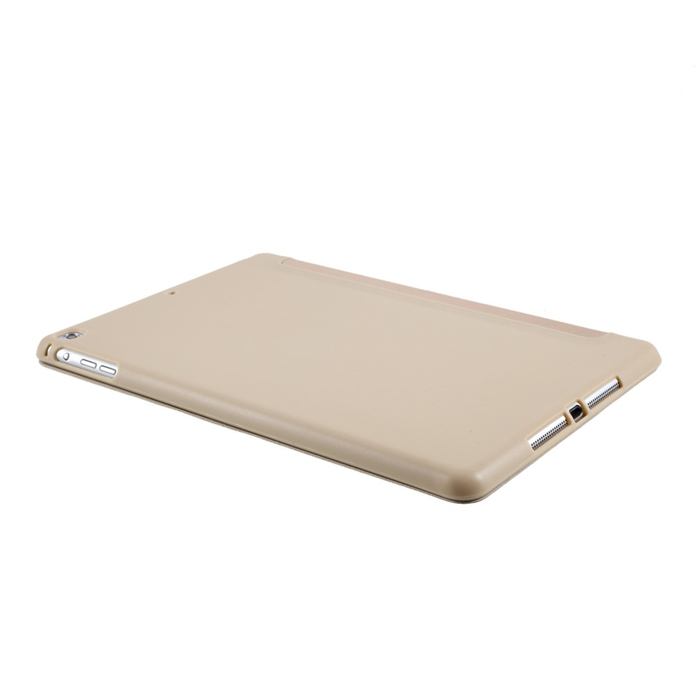 For iPad 9.7 (2018) / 9.7 (2017) Tri-fold Stand Leather Cover case Accessory - Gold-6