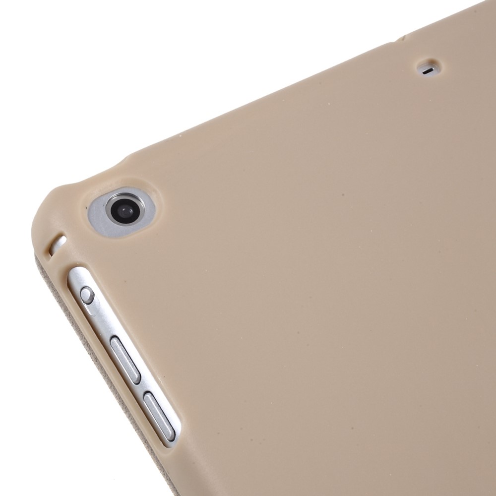 For iPad 9.7 (2018) / 9.7 (2017) Tri-fold Stand Leather Cover case Accessory - Gold-7