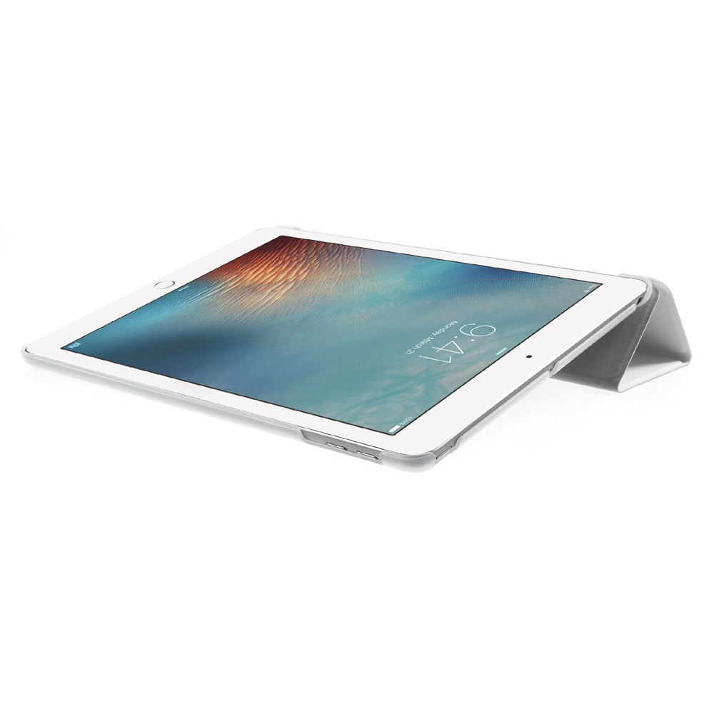 For iPad 9.7 (2018) / 9.7 (2017) Foldable PU Leather + PC Flip Case - White-7