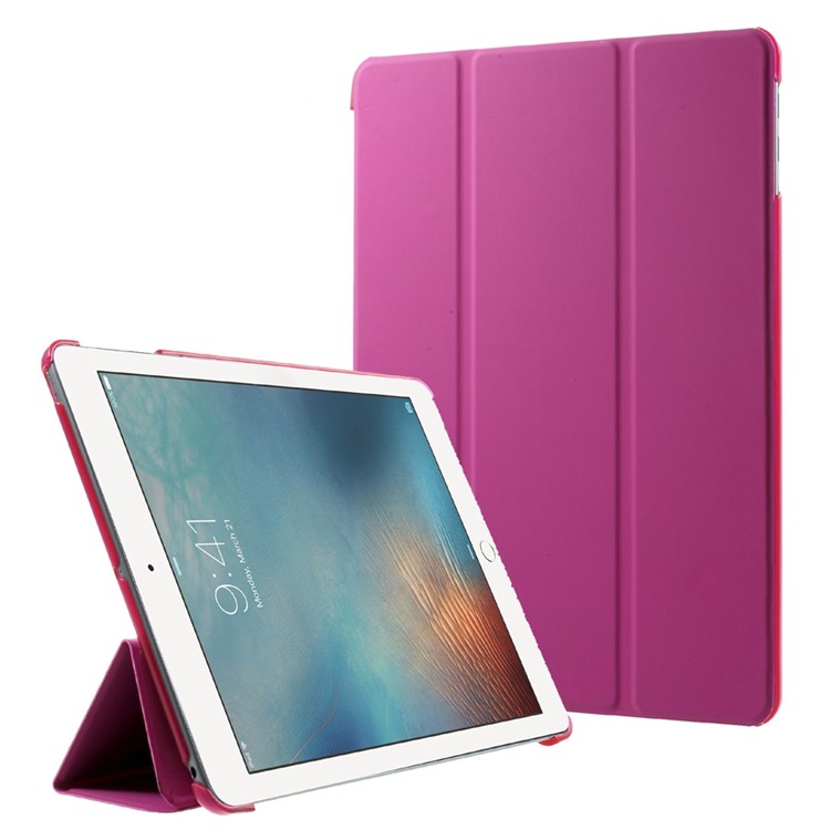 Tri-fold Stand PU Leather + PC Protective Cover for iPad 9.7 (2018) / 9.7 (2017) - Rose-1