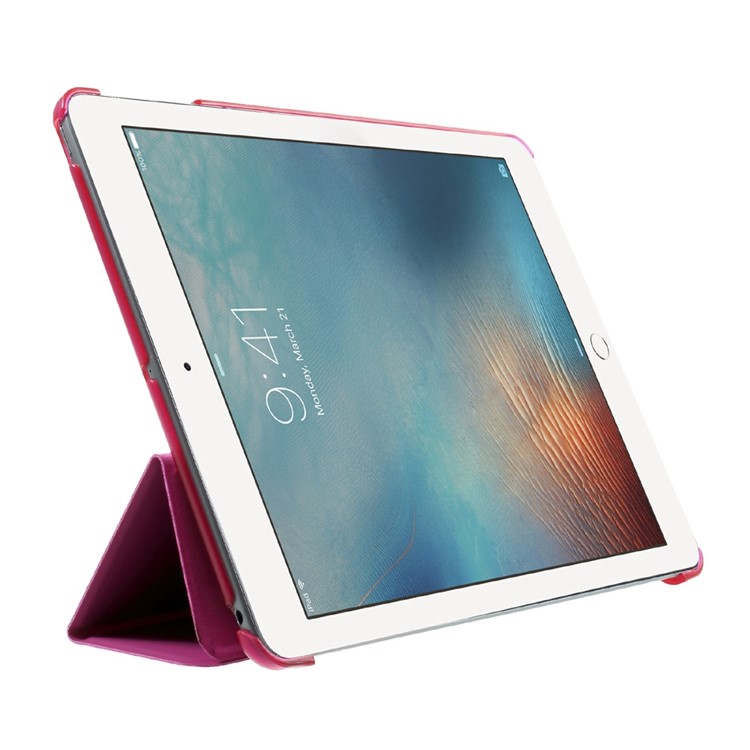 Tri-fold Stand PU Leather + PC Protective Cover for iPad 9.7 (2018) / 9.7 (2017) - Rose-4