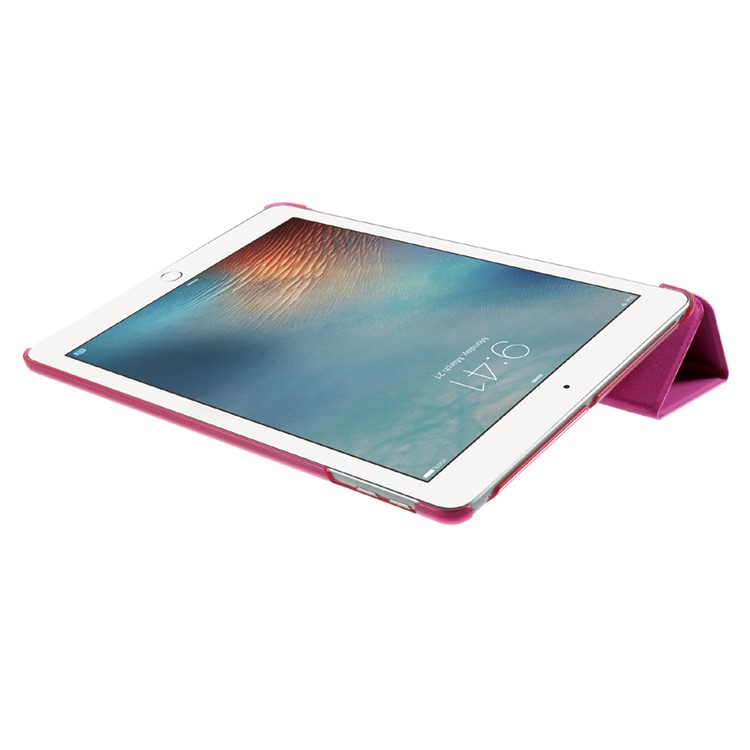 Tri-fold Stand PU Leather + PC Protective Cover for iPad 9.7 (2018) / 9.7 (2017) - Rose-7