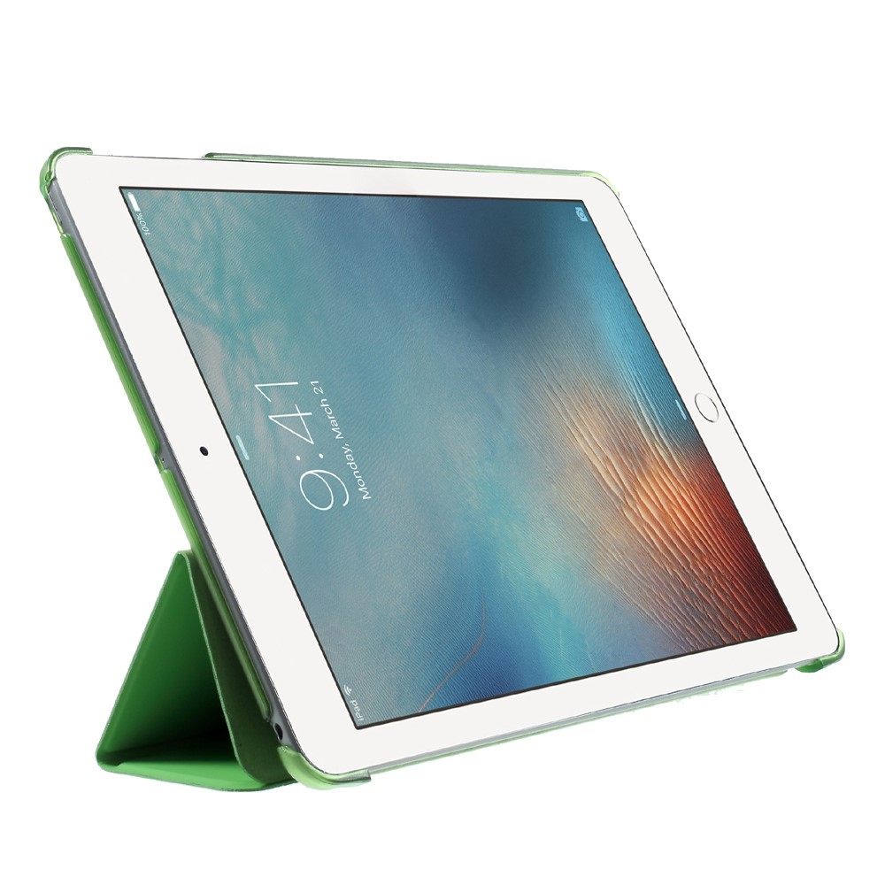 For iPad 9.7 (2018) / 9.7 (2017) Tri-fold Stand PU Leather + PC Case Accessory - Green-4