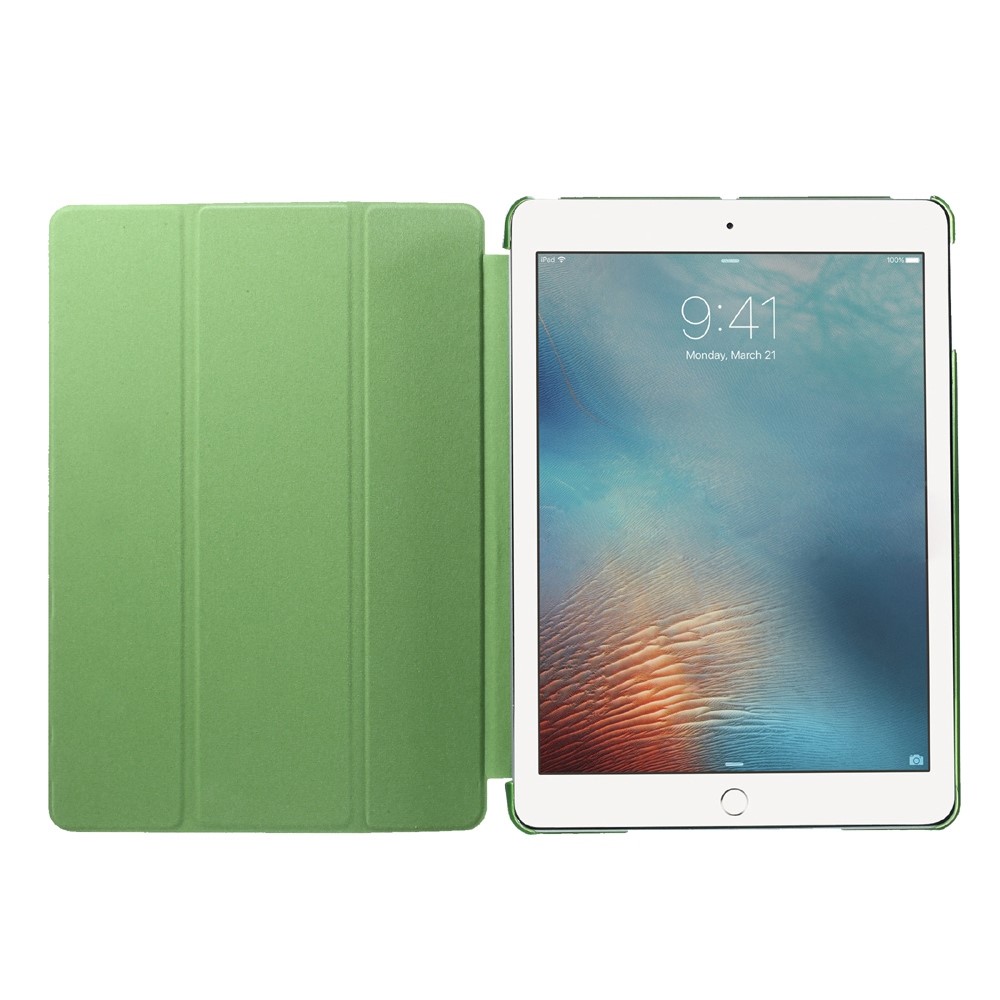 For iPad 9.7 (2018) / 9.7 (2017) Tri-fold Stand PU Leather + PC Case Accessory - Green-6