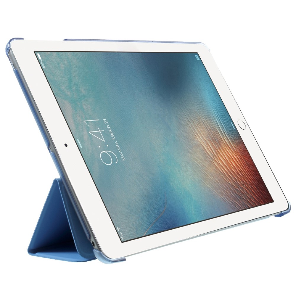 Tri-fold Stand PU Leather + PC Cover Case for iPad 9.7 (2018) / 9.7 (2017) - Blue-4