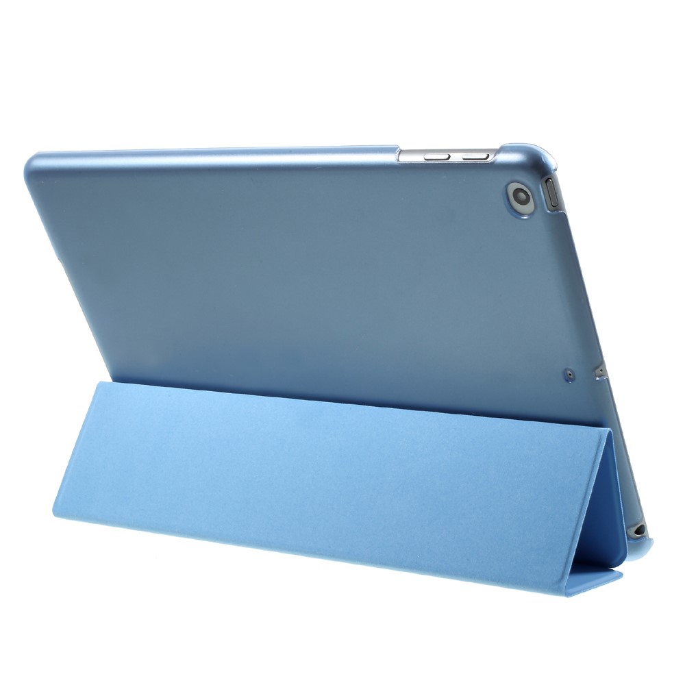 Tri-fold Stand PU Leather + PC Cover Case for iPad 9.7 (2018) / 9.7 (2017) - Blue-5