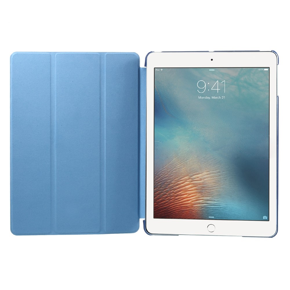 Tri-fold Stand PU Leather + PC Cover Case for iPad 9.7 (2018) / 9.7 (2017) - Blue-6