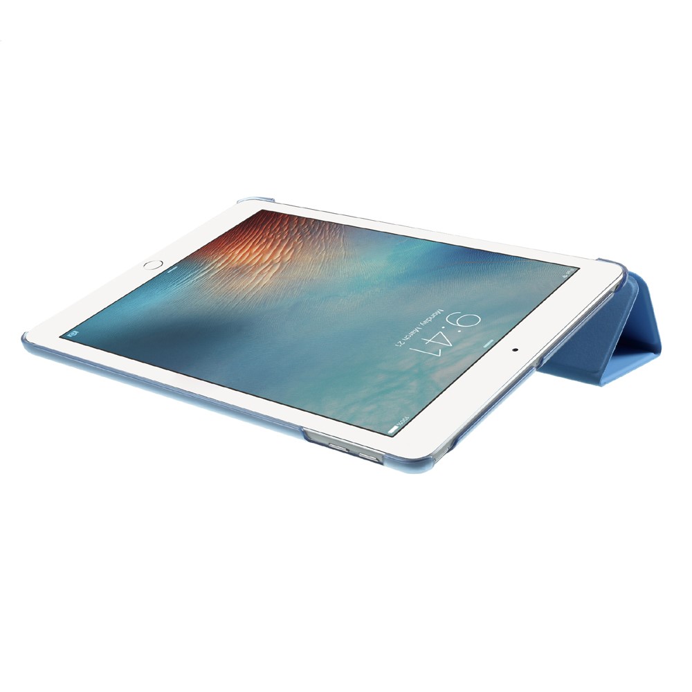 Tri-fold Stand PU Leather + PC Cover Case for iPad 9.7 (2018) / 9.7 (2017) - Blue-7