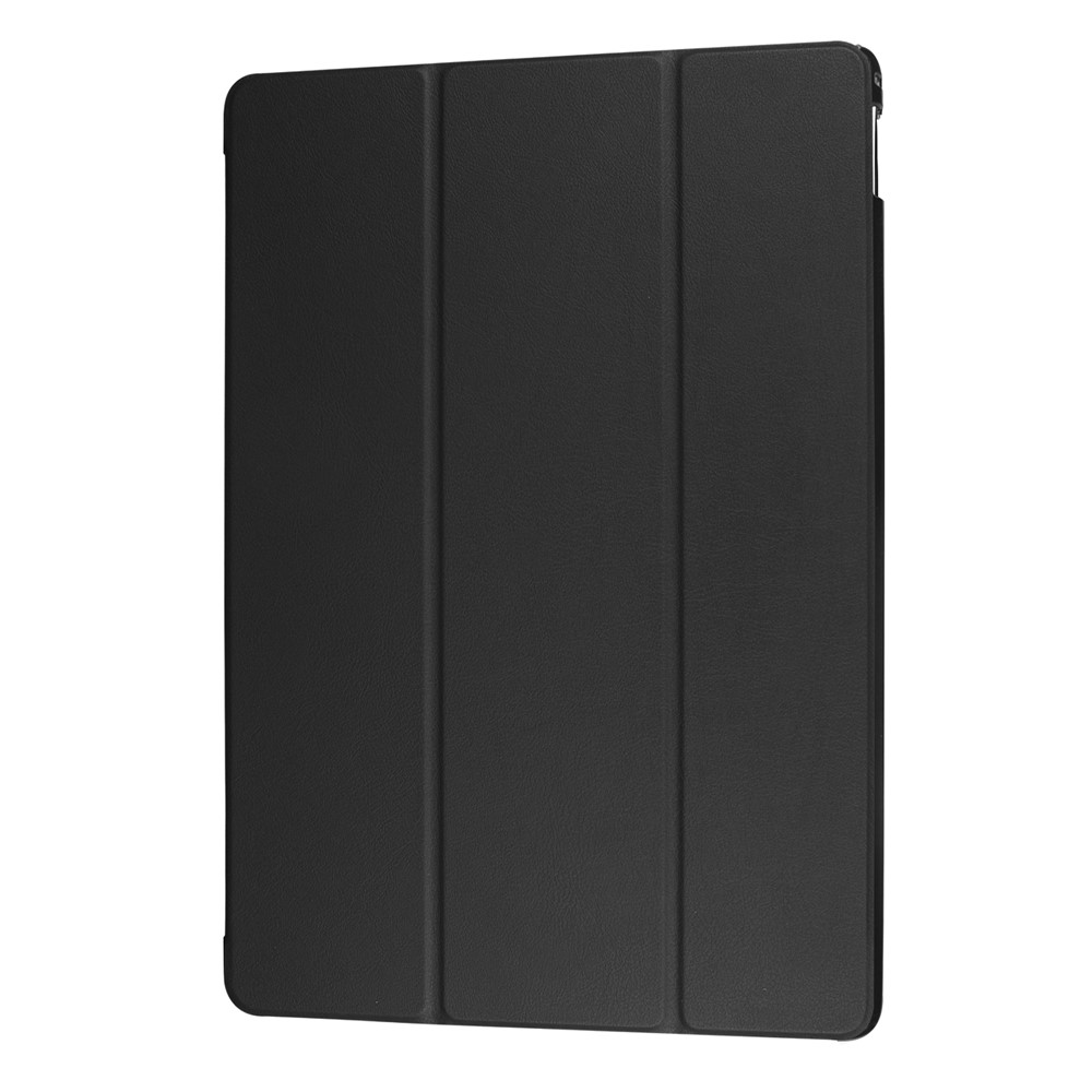 Leichtes Anti-kratzer-pu-leder Ultra Thin Tri-fold Stand Auto Sleep/Wake Smart Cover Für Ipad Pro 12.9 (2017) - Schwarz