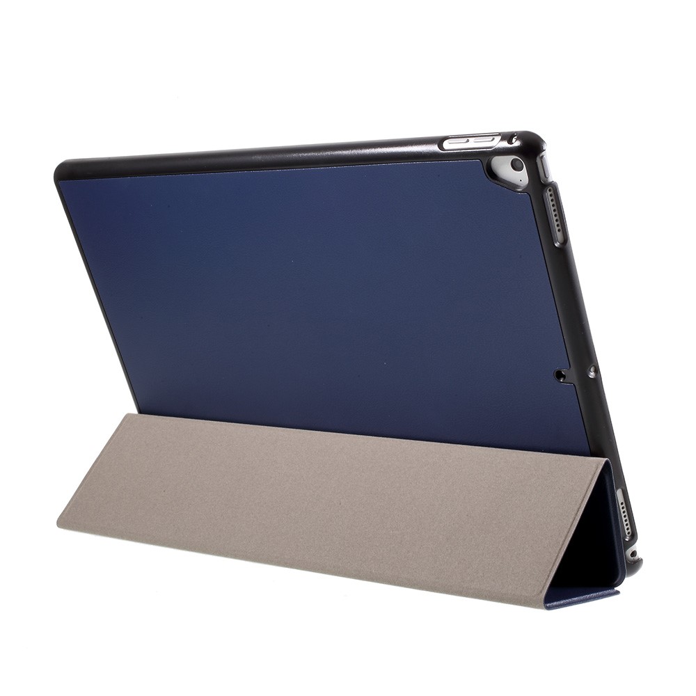 Leichtes Anti-kratzer-pu-leder Ultra Thin Tri-fold Stand Auto Sleep/Wake Smart Cover Für Ipad Pro 12.9 (2017) - Dunkelblau