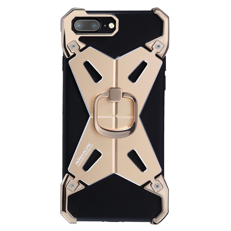 

NILLKIN Barde II Metal Back Case with Ring Holder for iPhone 8 Plus / 7 Plus - Gold