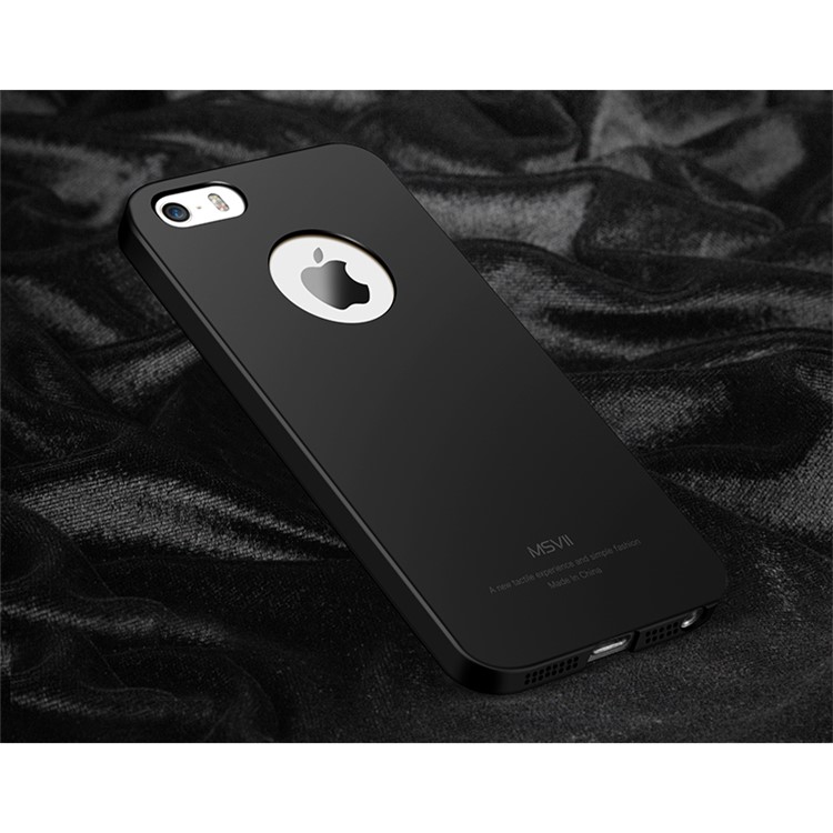 MSVII Ultra-thin Anti-slip Hard PC Case for iPhone 5S SE 5 - Black-2