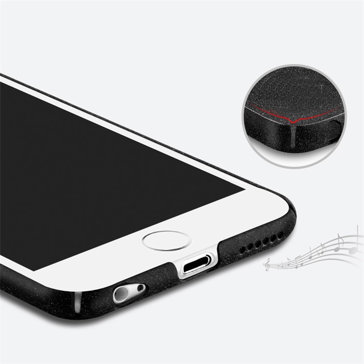 MSVII Ultra-thin Matte Anti-shock Plastic Phone Case with Finger Ring Holder for iPhone 6 6s - Black-4