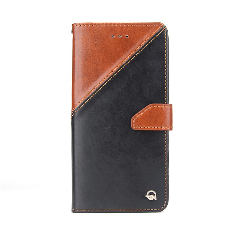 MOLAN CANO Wallet Stand Leather Splicing Two-tone Phone Cover for iPhone 6s Plus / 6 Plus - Brown-1