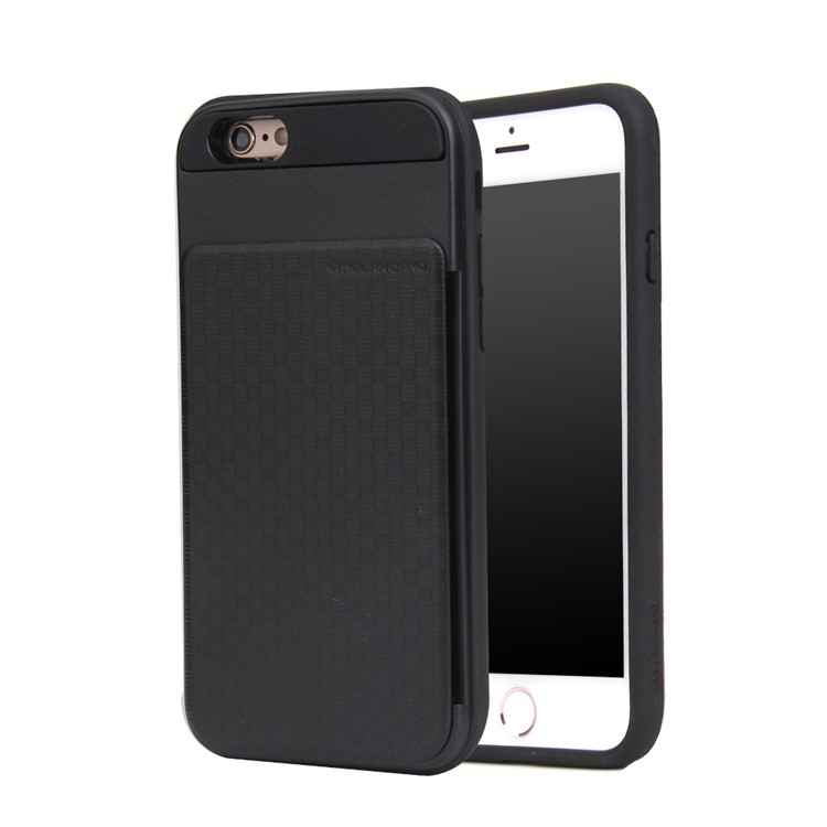 MOLAN CANO Hybrid TPU + PC Cell Phone Case with Card Holder for iPhone 6s 6 4.7 inch - Black-1