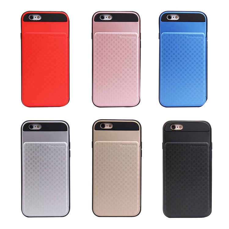 MOLAN CANO Hybrid TPU + PC Cell Phone Case with Card Holder for iPhone 6s 6 4.7 inch - Black-3