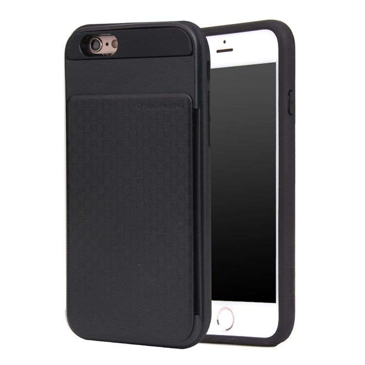 MOLAN CANO Hybrid TPU + PC Cell Phone Case with Card Holder for iPhone 6s Plus / 6 Plus - Black-1