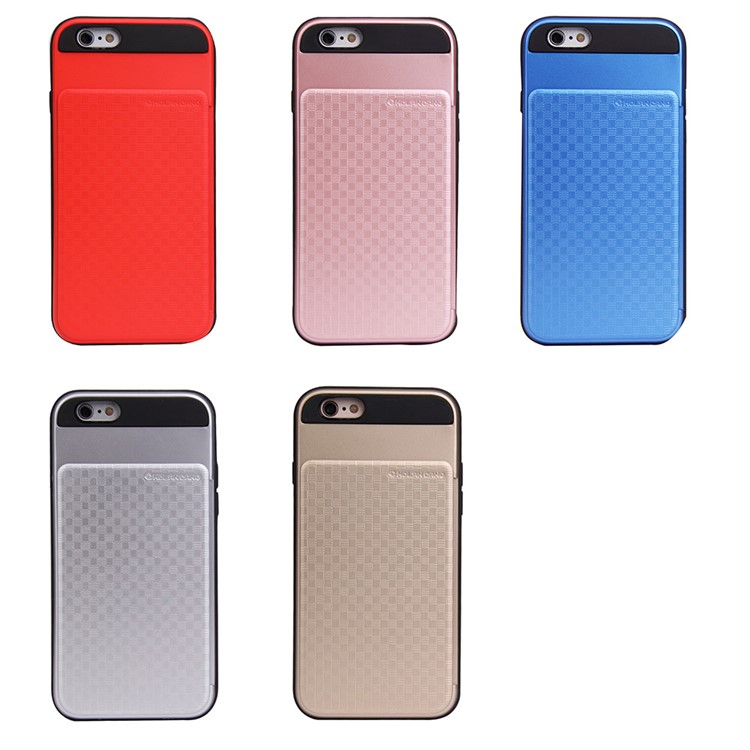 MOLAN CANO Hybrid TPU + PC Cell Phone Case with Card Holder for iPhone 6s Plus / 6 Plus - Black-2