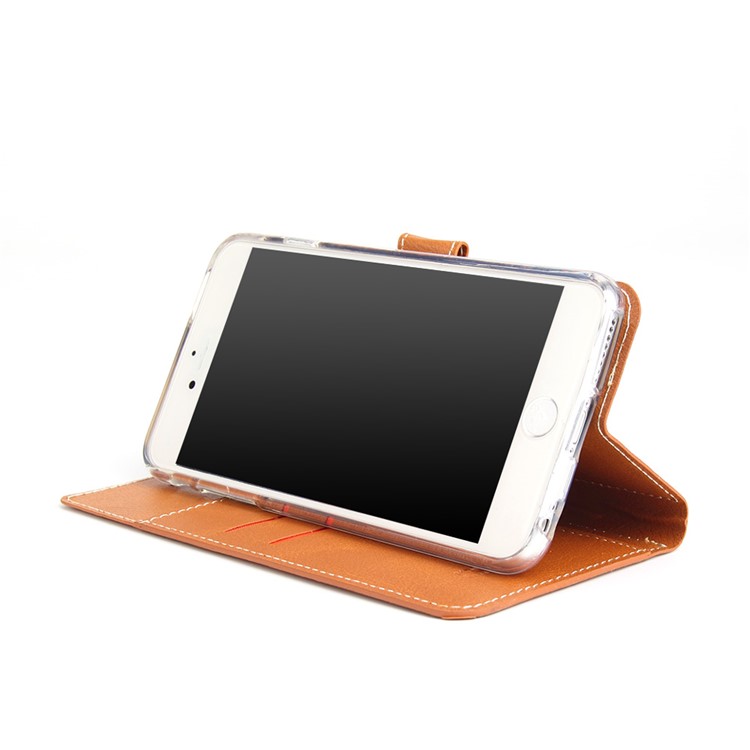 MOLAN CANO Wallet Stand Leather Flip Phone Case for iPhone 6s 6 4.7 - Brown-5