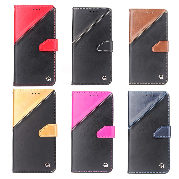 MOLAN CANO Splicing Contrast Color Leather Wallet Stand Phone Case for iPhone 7 4.7 inch - Brown-6