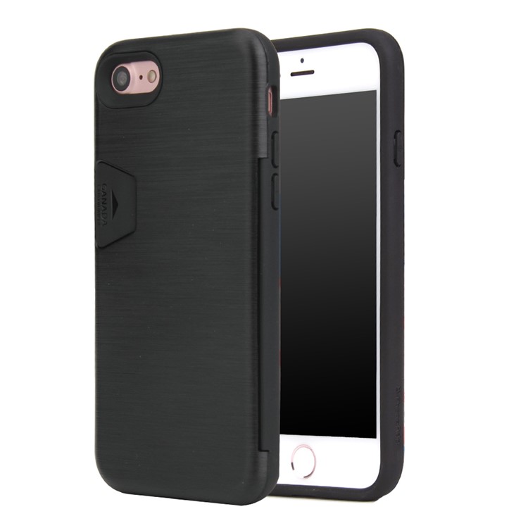 MOLAN CANO Hybrid Card Bumper Cell Phone Cover (PC+TPU) for iPhone 7 4.7 Inch - Black-1