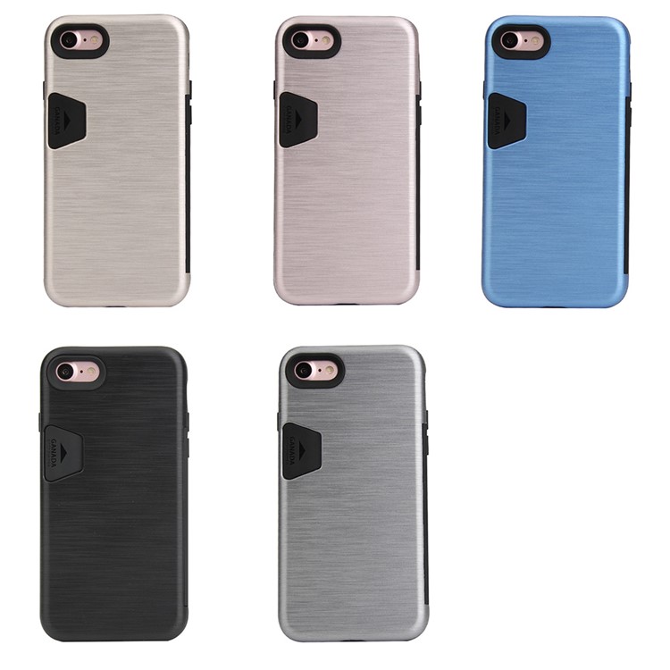 MOLAN CANO Hybrid Card Bumper Cell Phone Cover (PC+TPU) for iPhone 7 4.7 Inch - Black-3
