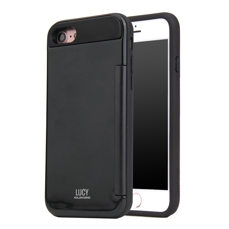 MOLAN CANO Hybrid Card Bumper Mobile Phone Case (PC+TPU) for iPhone 7 4.7 inch - Black-1