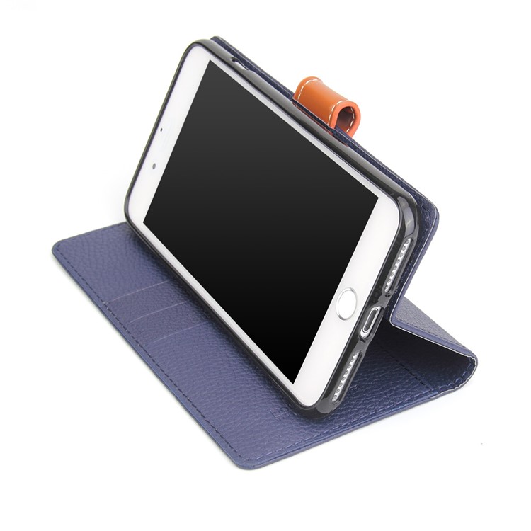 MOLAN CANO Lucky Series Wallet Stand Leather Flip Mobile Phone Case for iPhone 7 Plus 5.5 inch - Blue-3