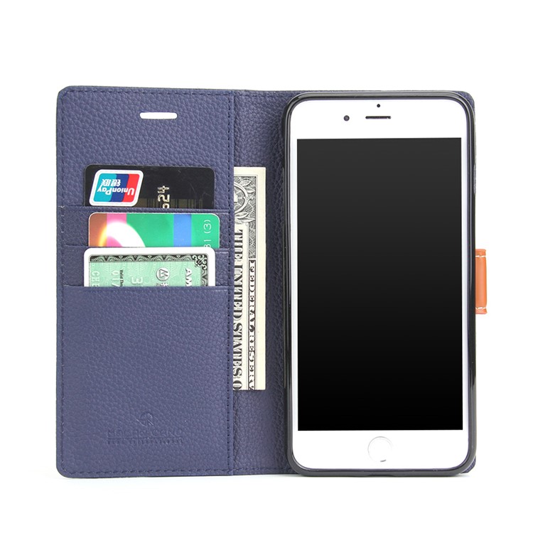 MOLAN CANO Lucky Series Wallet Stand Leather Flip Mobile Phone Case for iPhone 7 Plus 5.5 inch - Blue-5