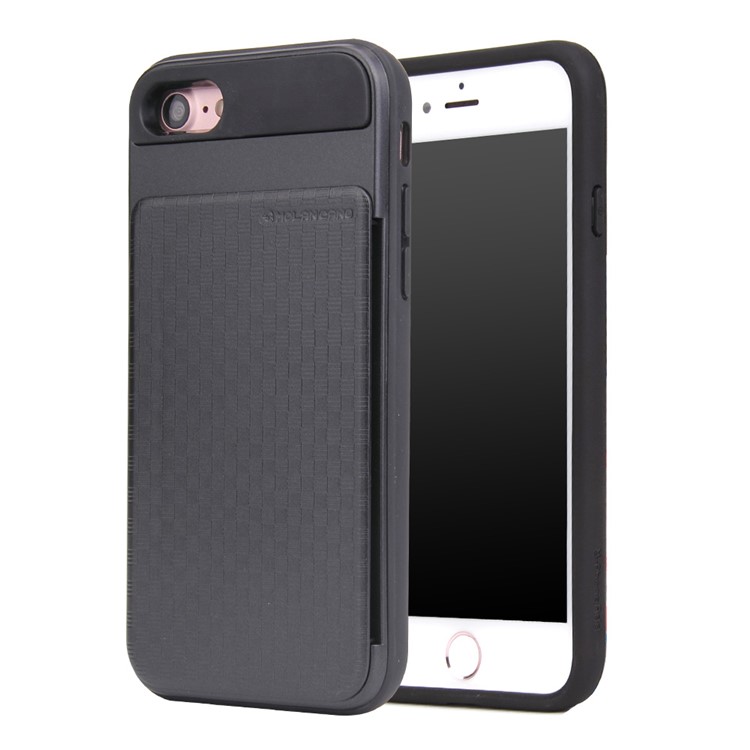 MOLAN CANO Combo TPU + PC Mobile Phone Cover with Card Holder for iPhone 7 4.7 inch - Black-1