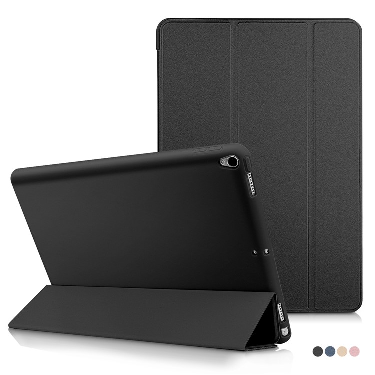 Auto-wake/sleep Tri-fold Stand Protective Leather Cover for iPad Pro 10.5-inch (2017) - Black-1