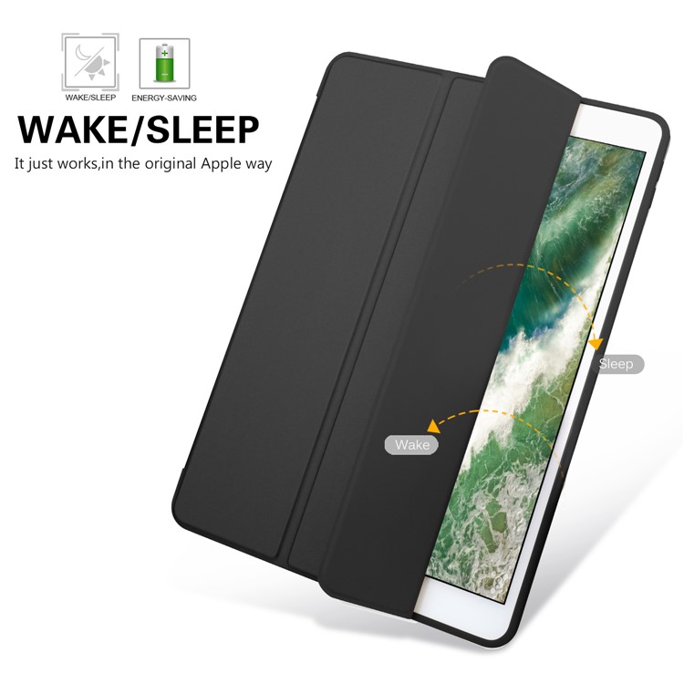 Auto-wake/sleep Tri-fold Stand Protective Leather Cover for iPad Pro 10.5-inch (2017) - Black-3