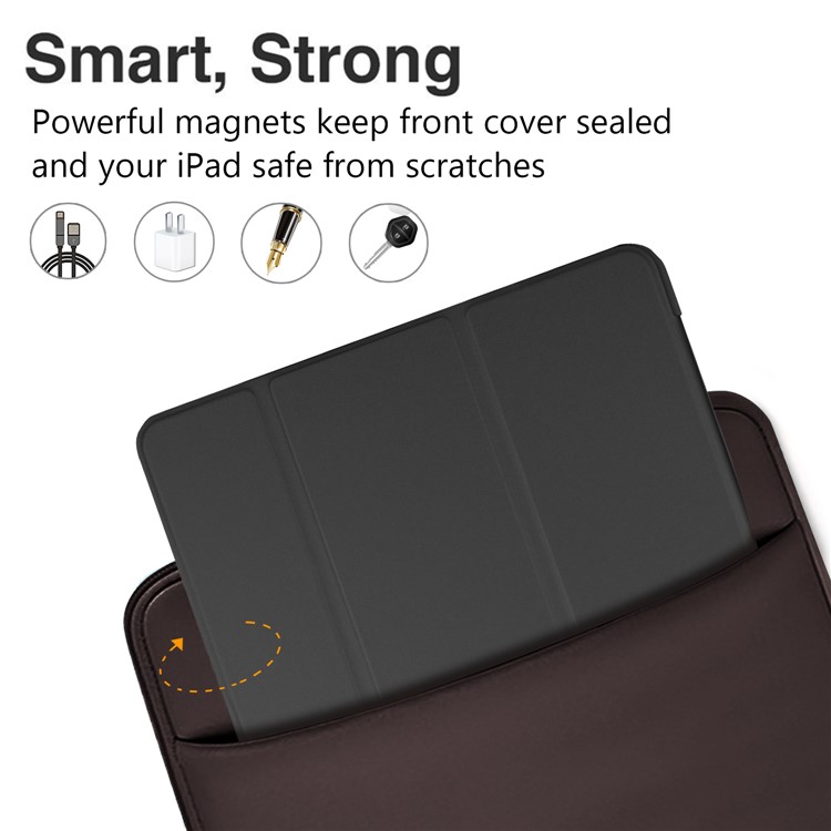 Auto-wake/sleep Tri-fold Stand Protective Leather Cover for iPad Pro 10.5-inch (2017) - Black-7