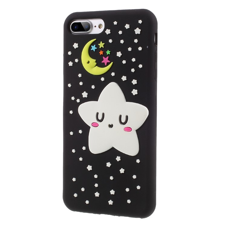 3D Pattern Luminous Silicone Protection Phone Case for iPhone 7 Plus - Starry Sky-2