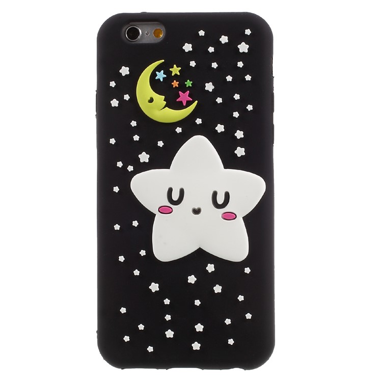 Luminous Glow Stars Silicone Protective Phone Case for iPhone 6s Plus/6 Plus - Black-1