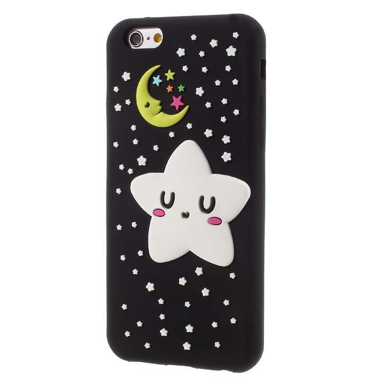 Luminous Glow Stars Silicone Protective Phone Case for iPhone 6s Plus/6 Plus - Black-3