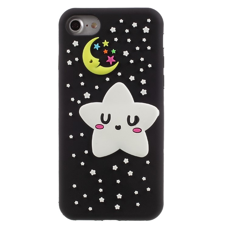3D Pattern Luminous Silicone Protection Phone Case for iPhone 7 - Starry Sky-1
