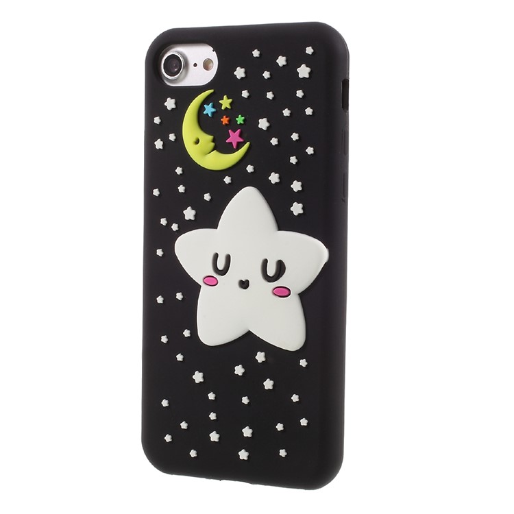 3D Pattern Luminous Silicone Protection Phone Case for iPhone 7 - Starry Sky-2