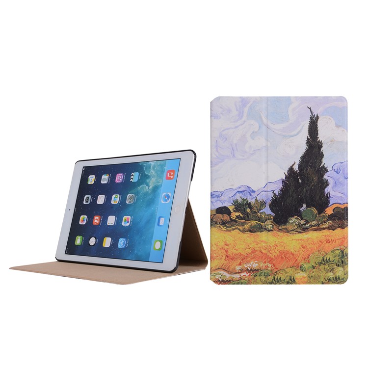 Printing Leather Stand Case for iPad 9.7-inch (2017) - Tree-1