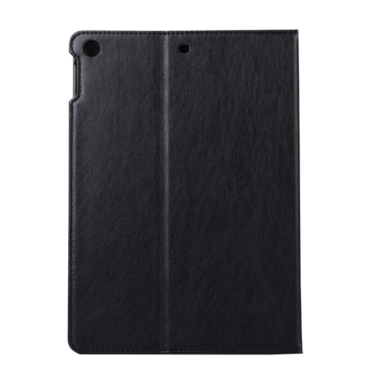 Leather Stand Case with Elastic Hand Strap for iPad 9.7-inch (2017) - Black-4