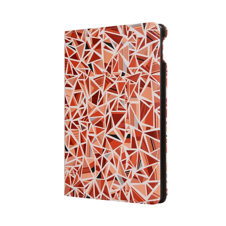 Printing Leather Stand Case with Elastic Hand Strap for iPad 9.7-inch (2017) - Triangle Pattern-3