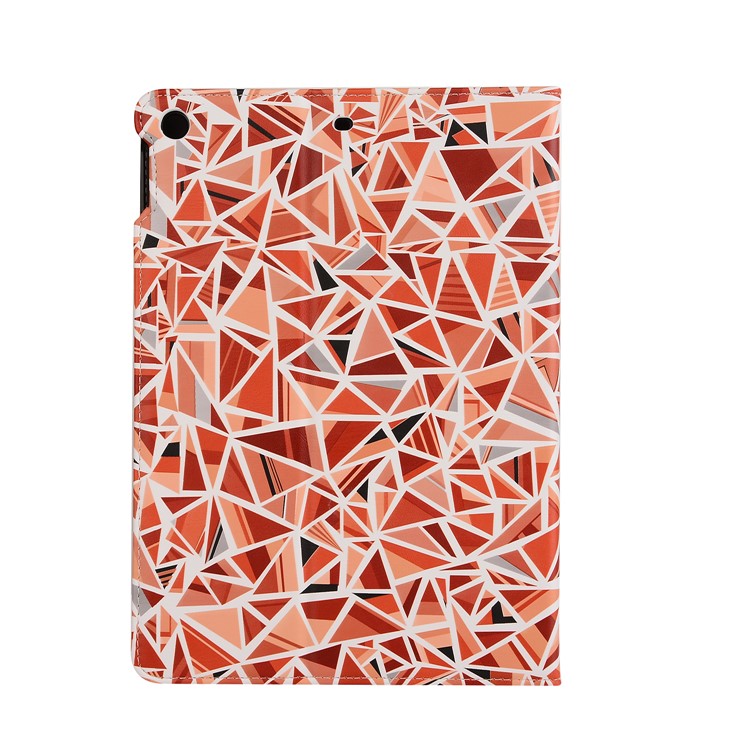 Printing Leather Stand Case with Elastic Hand Strap for iPad 9.7-inch (2017) - Triangle Pattern-4